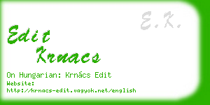 edit krnacs business card